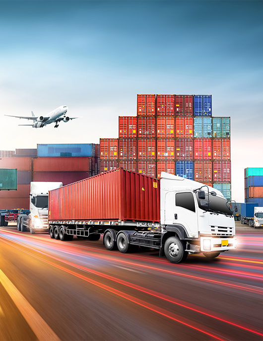 camion y avion entregando paquetes